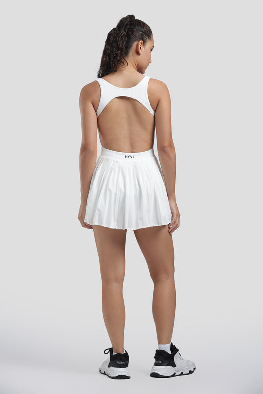 ELAN White Pleated Tennis Dress