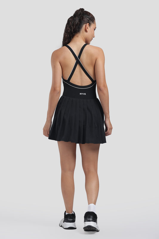 NOIR Black Contrast Tennis Dress