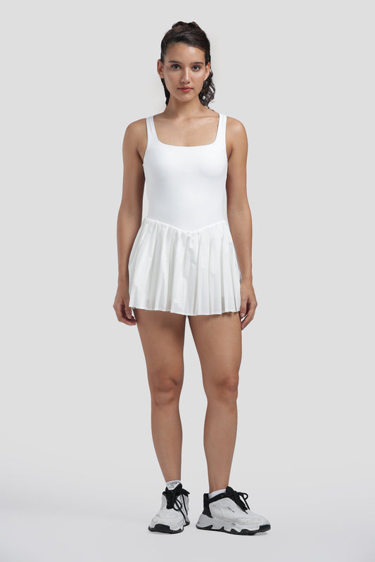 ELAN White Pleated Tennis Dress