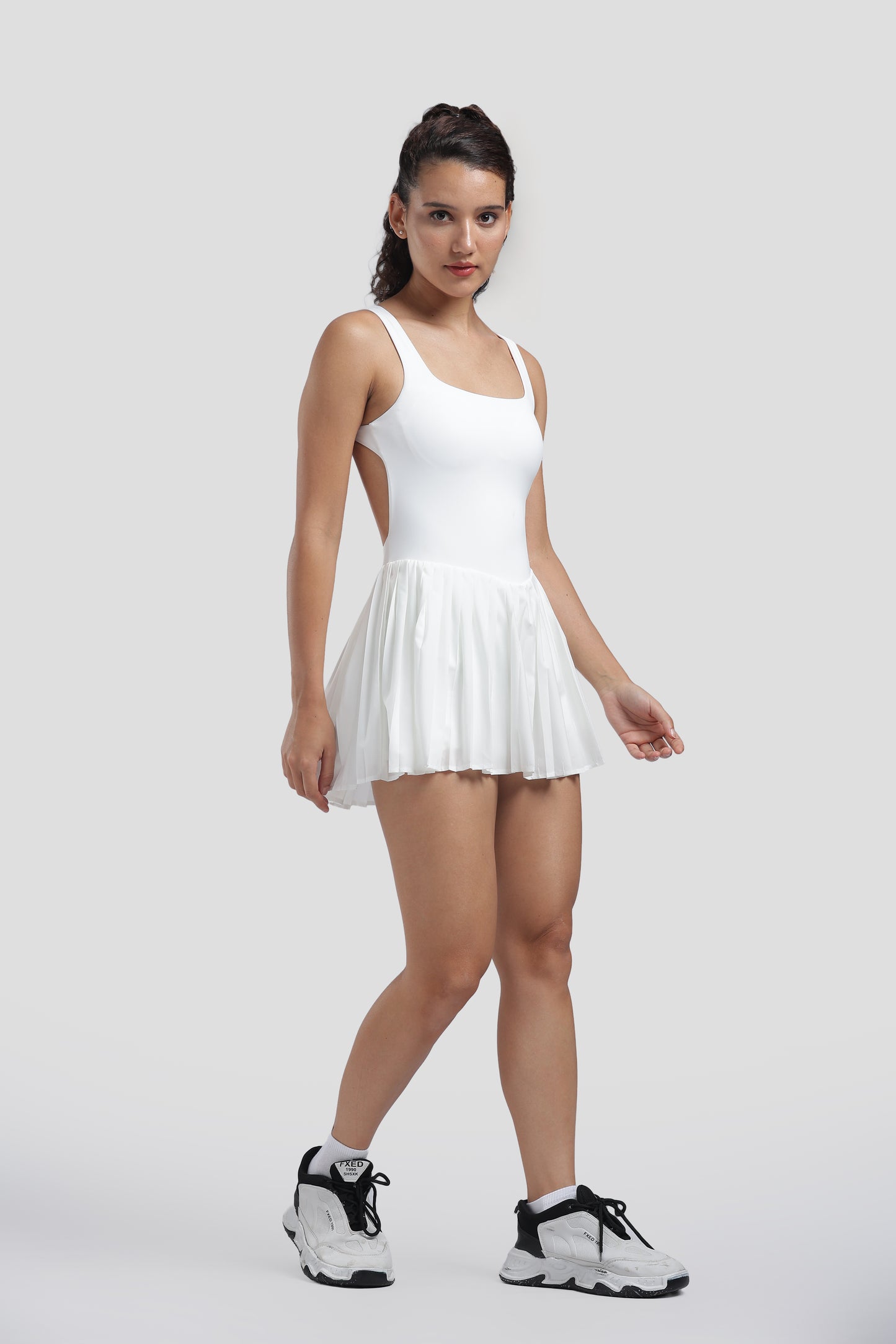 ELAN White Pleated Tennis Dress